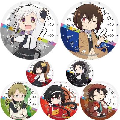 58MM Bungo Stray Dogs Brooch Anime Cosplay Badge Man Woman Button Pins Cute Cartoon Jewelry Accessories Prop Fans Collection Gifts