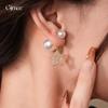 18k electroplated zircon pearl two-wear stud earrings light luxury earrings Korean exquisite earrings