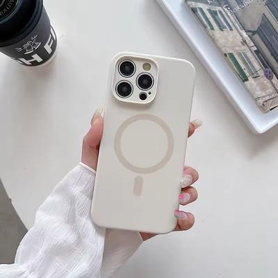 Original Liquid Silicone Matte Fluorescence For Magsafe Case For iPhone 16 15 14 13 12 Pro Max Wireless Charge Magnetic Soft Cover