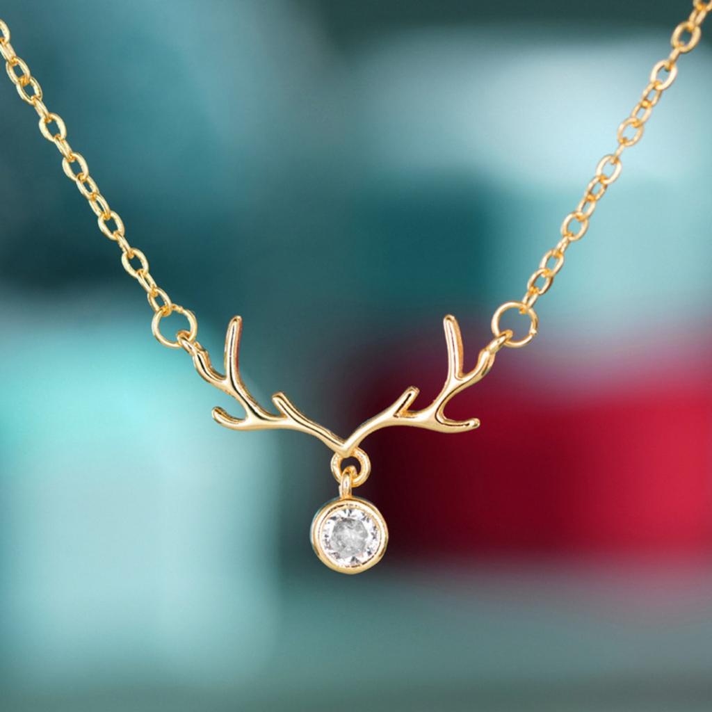 Minimalist Elk Antler Single Stone Dainty Neck Jewelry