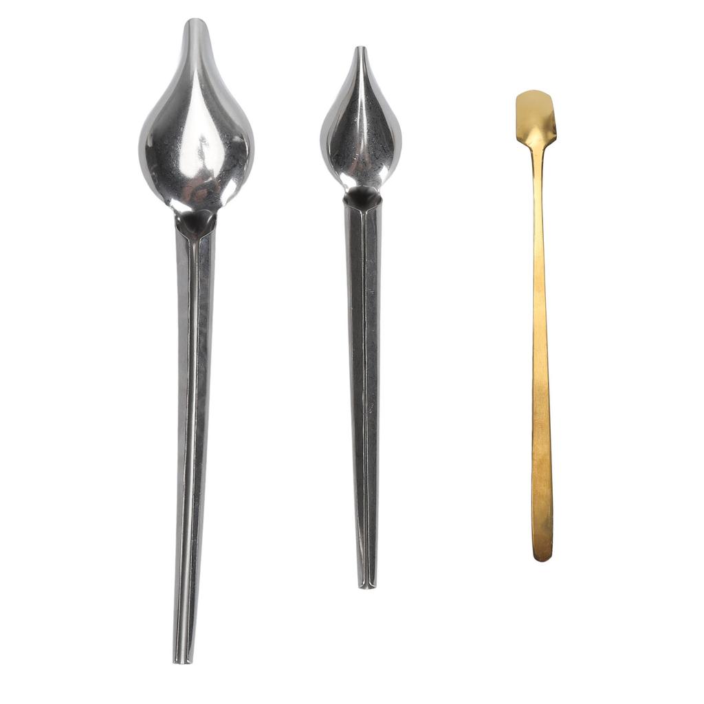 3Pcs Cooking Drawing Decorative Spoons Multipurpose Stainless Steel Chef Painting Set for Plates