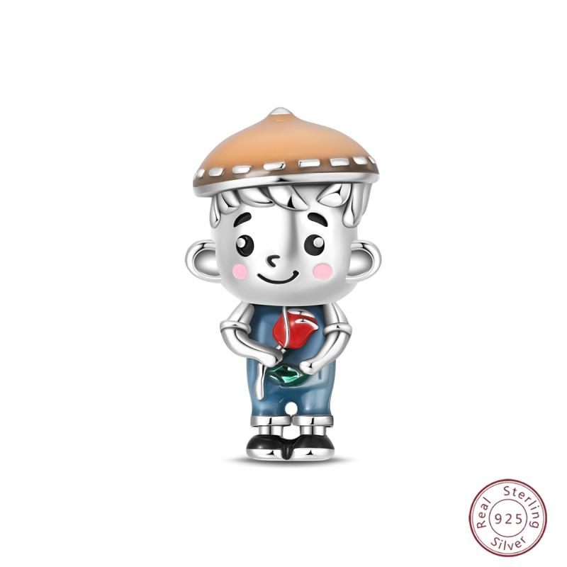 Copper Firefly Cute Cats And Dogs Beaded Pendant Suitable For Original Charms Bracelet Diy Exquisite Women Jewelry