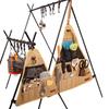 Kepulide Military Green Aluminum Camping Tripod Clothes Rack