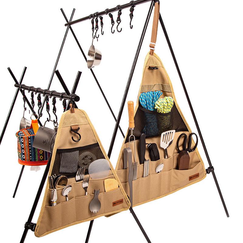 Kepulide Military Green Aluminum Camping Tripod Clothes Rack