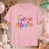 French Women Future Bride Team T-Shirts Colorful Heart Print Short Sleeve Tees for Bachelorette EVJF Party Bridal Wedding Squad