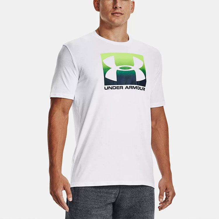 Under Armour Ua Boxed Sportstyle Logo Print Crew Neck Short Sleeve T-Shirt Men T-Shirts White 1329581-103