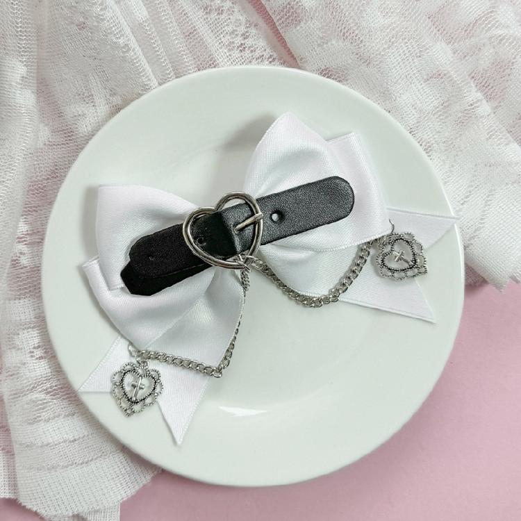 Heart Chain Hair Pin Punk 2000s Girl Chain Hair Clip Hair Bows Female Headpieces