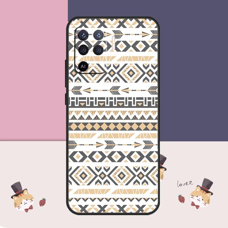 Tribal Ethnic Pattern Case For Oppo A94 A74 A54 A18 A38 A58 A78 A98 A80 A60 A40 A96 A76 A16 A15 A17 A57 A77 A5 Pro