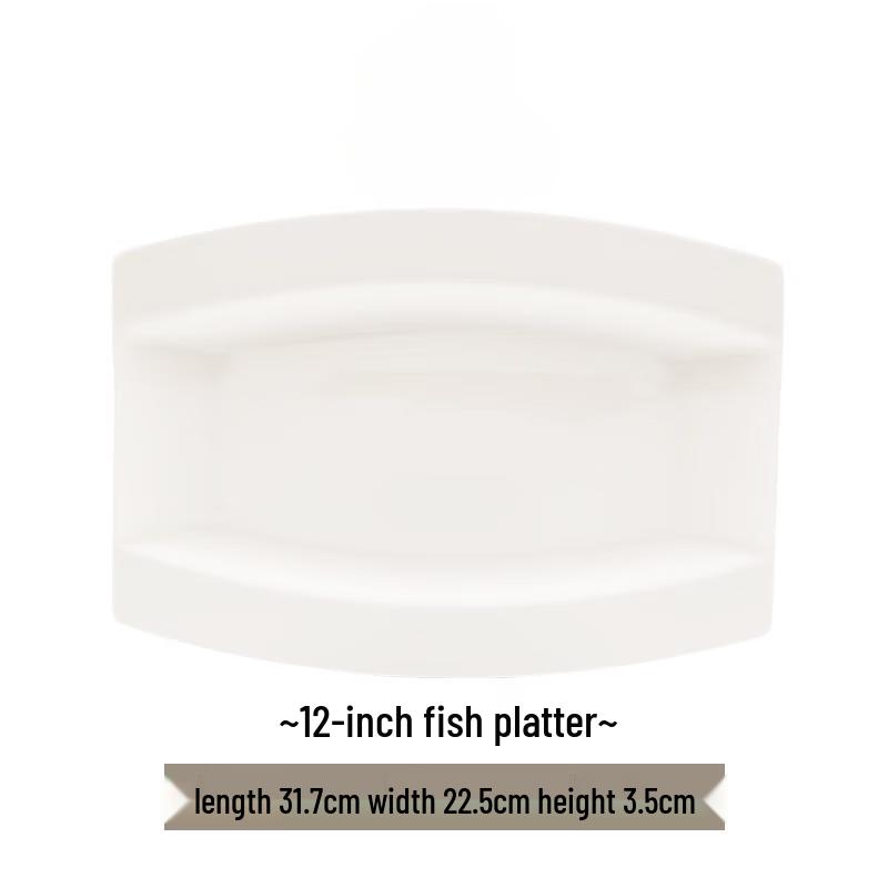 Wuhe Minimalist Round Ceramic Fish Plate