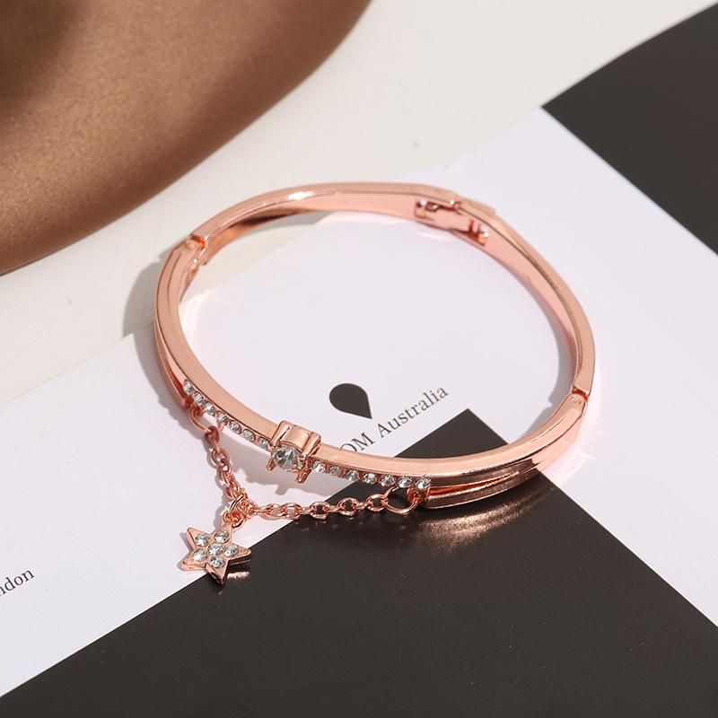 

Модные роскошные браслеты из нержавеющей стали для женщин, сверкающие бриллианты, пентаграмма, браслет-шарм Вечная любовь , женские ювелирные изделия, подарки