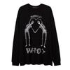 Skull Print Long-sleeved T-shirt Men Street Loose Fashion Casual Versatile Loose Sweatshirts