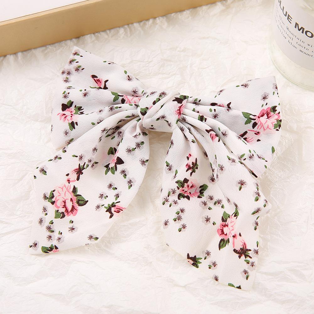 1PCS Vintage Floral Bow Hair Clip Lace Mesh Large Bow Hair Clip for Girls Spring Summer Hair Clip Elegant Hair Accessories