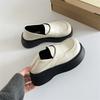 Retro White British Style Platform Small Leather Shoes Women's 2025 New Autumn and Winter Versatile French One-pedal Loafers