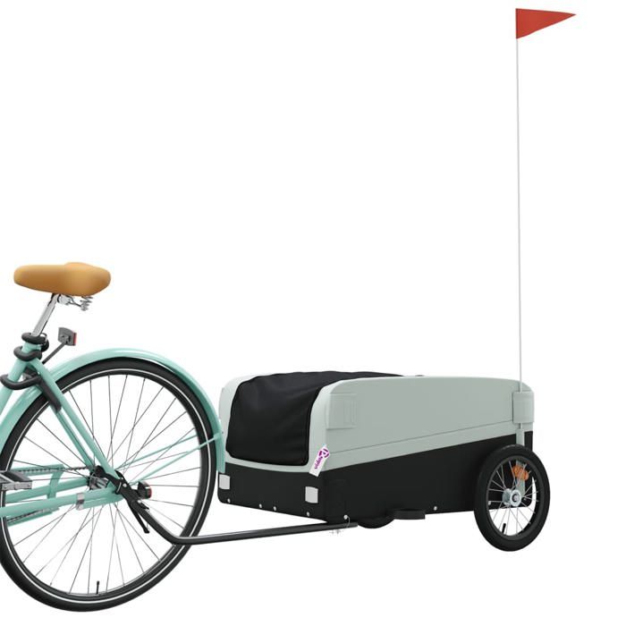 VidaXL Bicycle Trailer Black and Grey 45 Kg Iron 94042