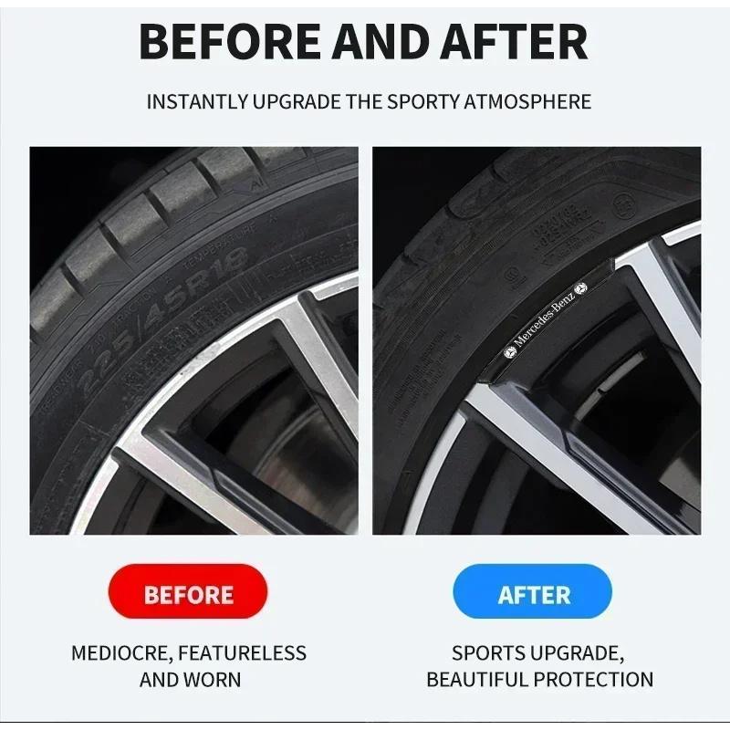 4Pcs Metal Car Wheel Hub Sticker Decorative Accessories for Mercedes Benz W203 W204 W205 W206 W212 W213 W222 W223 E300 C200