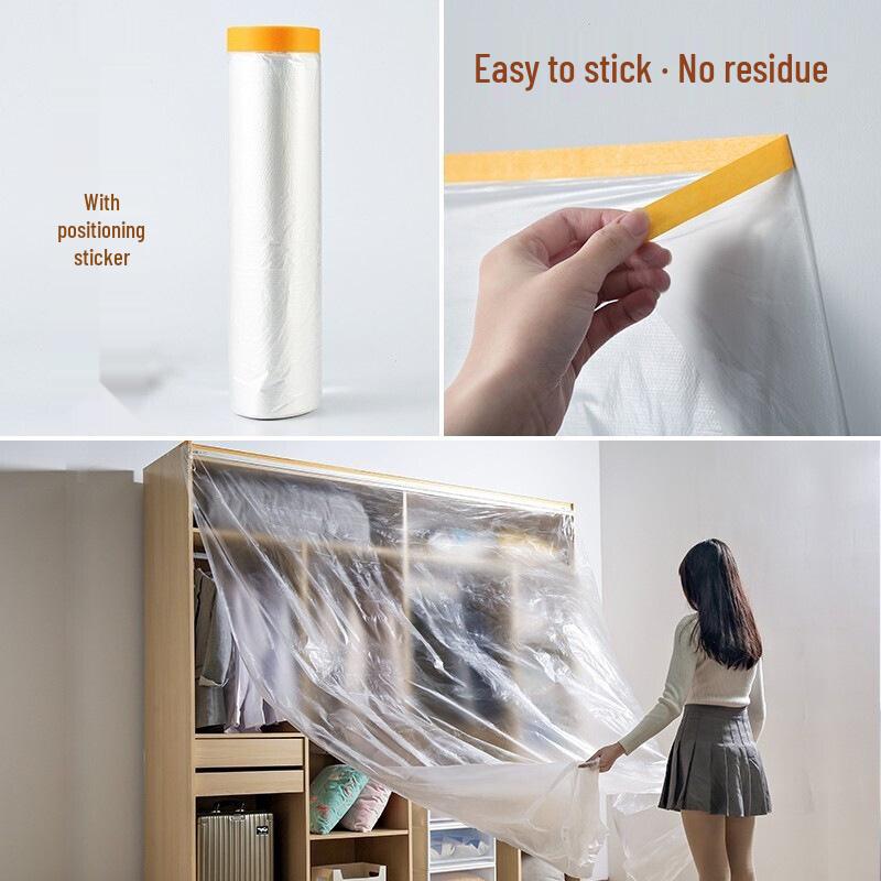 Dustproof Household Masking Film - Disposable Renovation & Furniture Dust Cover