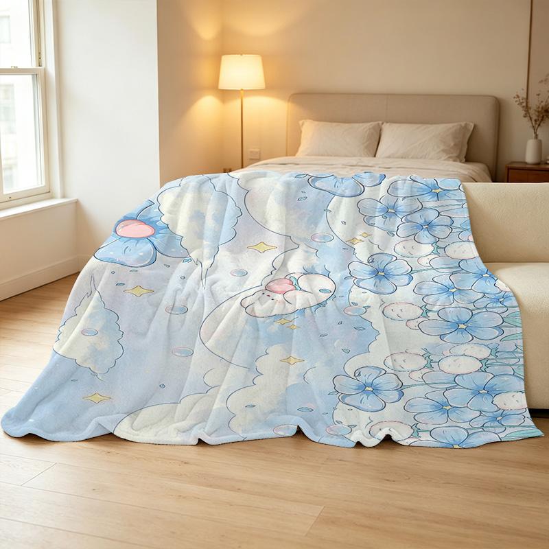 Cartoon Fleece Blanket – High-Density Plush, Soft & Warm, Ideal for Home Decor, Christmas & Halloween