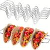 W-Shaped Taco Holder 304 Stainless Steel Tortilla Stand Heat-Resistant Food Rack Kitchen Organizer for Burrito Pancake Baking