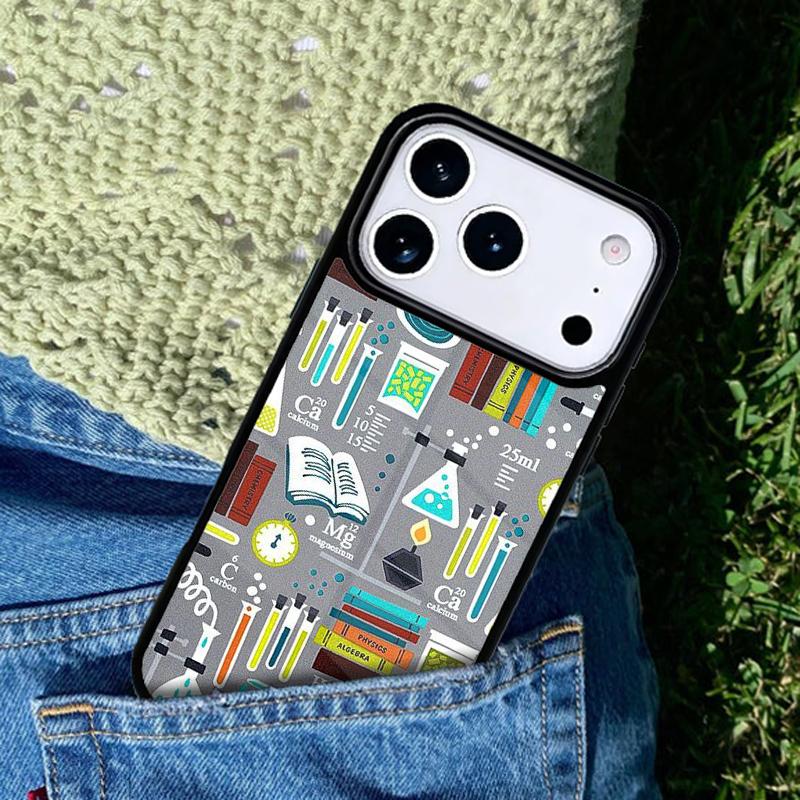 Biology and Chemistry print Phone Case Cover for IPhone 11 12 13 14 15 16e 17 Pro Max Coque for IPhone 17 Air