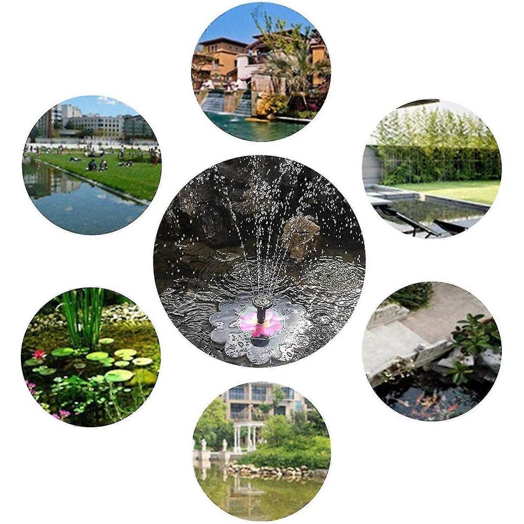 Floating Solar Floating Water Fountain With 4 Nozzles, Suitable For Gardens, Ponds, Swimming Pools