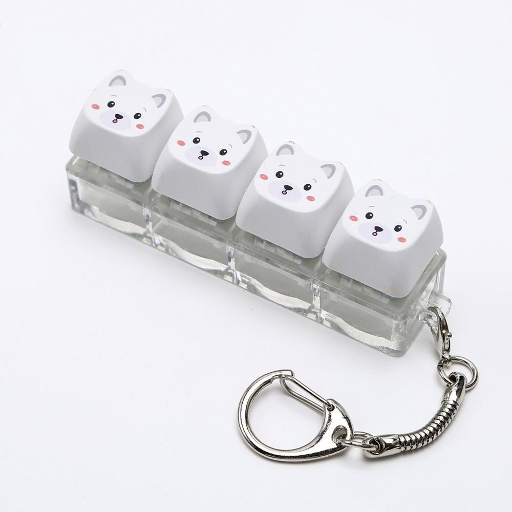 Mini Size Animals Printed Keycap Keychain Detachable Stress Relief Bag Pendant Friends Gift