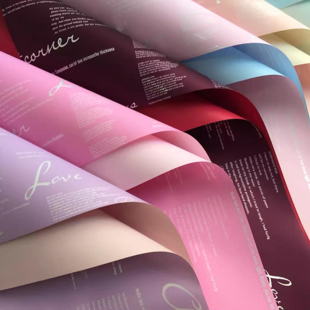 Nytt Premium Tvåfärgat Vattentätt Oya & Hanfei Omslagspapper för Rosbuketter – Dubbelsidigt Floralt Presentpapper, DIY Blomsterarrangemangsmaterial