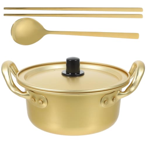 

MAGICLULU Ramen Pot, Korean Cuisine, Ramen Cooking Pot with Lid, Spoon and Chopsticks, Korean Noodle Pot, Rapid Heating Pot, Induction Cooking Pot, St