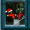 Indoor Outdoor Winter Ornaments Christmas Snowman Static Glass Stickers, Simple Window Clings, Waterproof PVC Clings Holiday Covering for Home