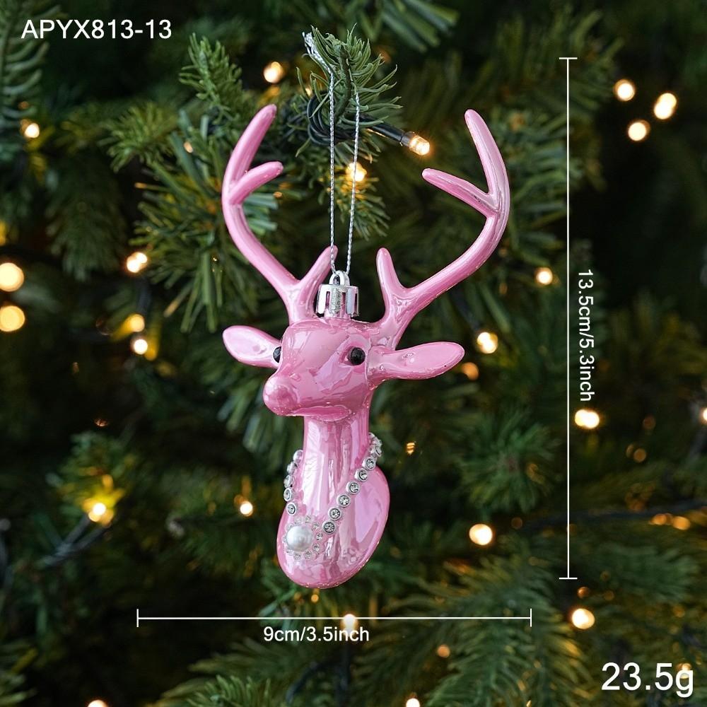 Glitter Accent Plastic Hanging Pendant Plastic Holiday Tree Decoration Christmas Tree Decor