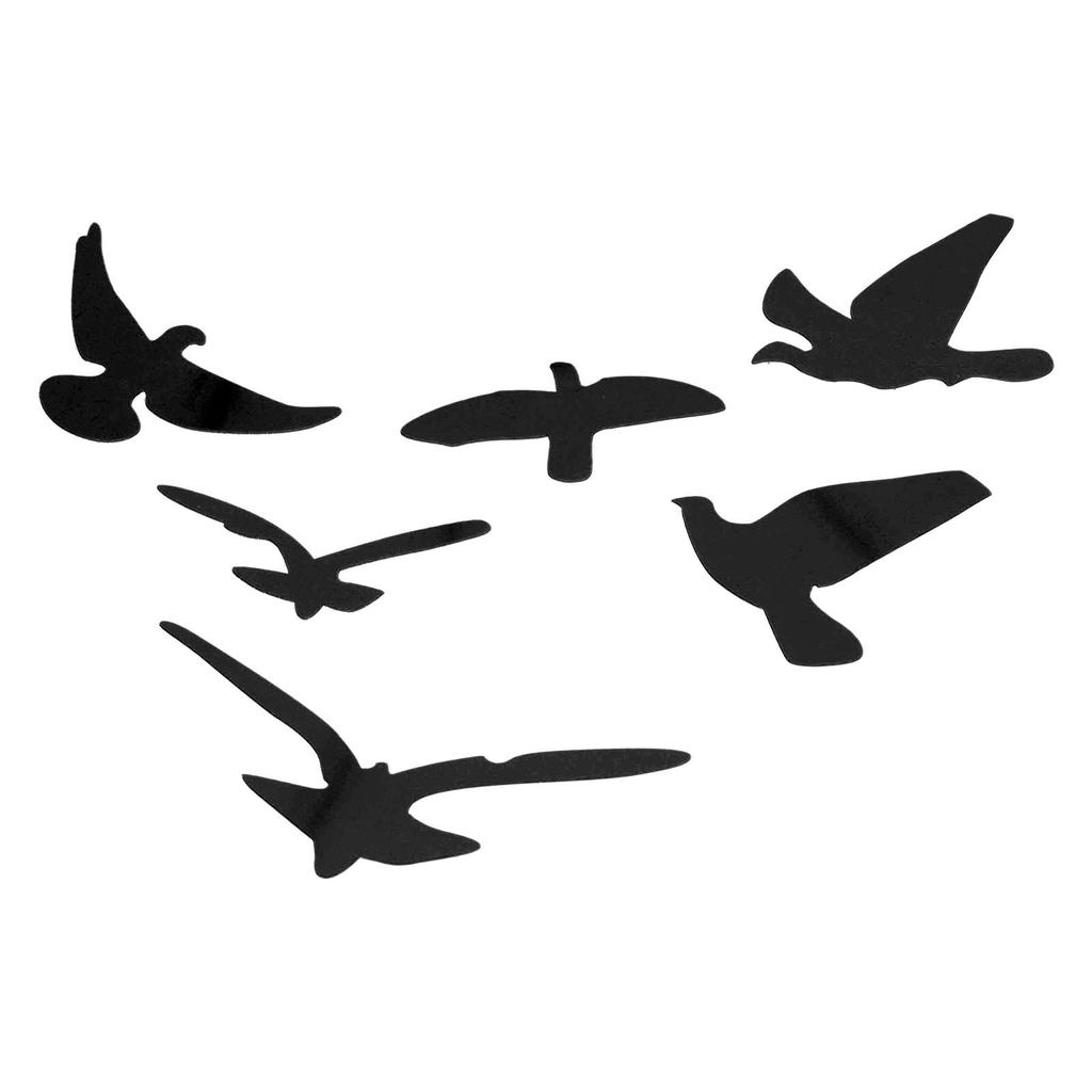 Specchio da Parete Adesivo Forma di Uccello Fai da Te Adesivi Murali per Decorazione Soggiorno Camera da LettoNero