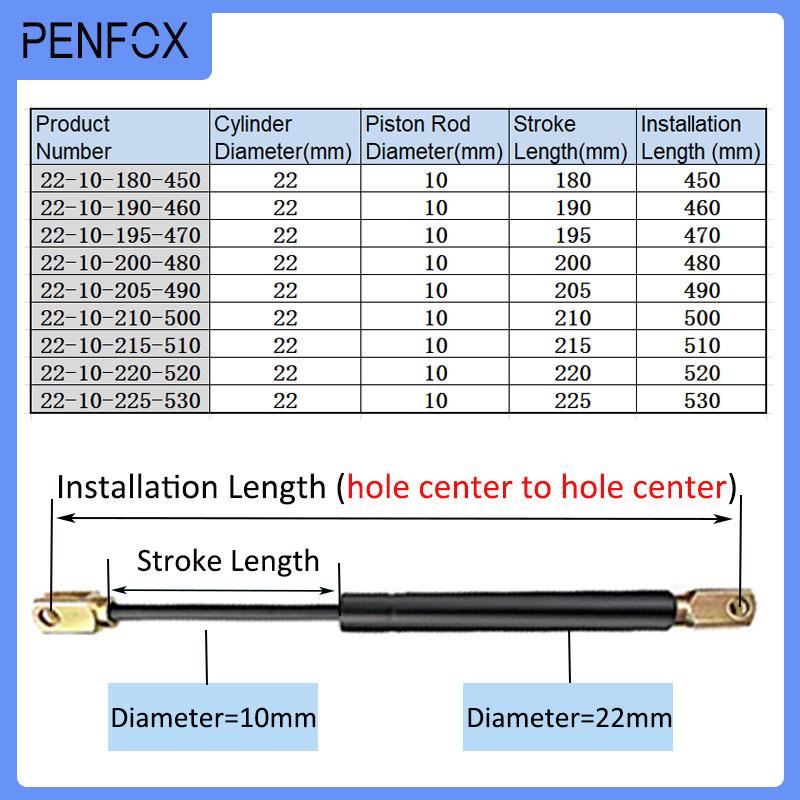 1 PC 450mm-530mm 60kgs/600N Universal Strut Bars Gas Spring Shock Absorber Hydraulic Lift Support Strut Bar RV Bed Car Machine