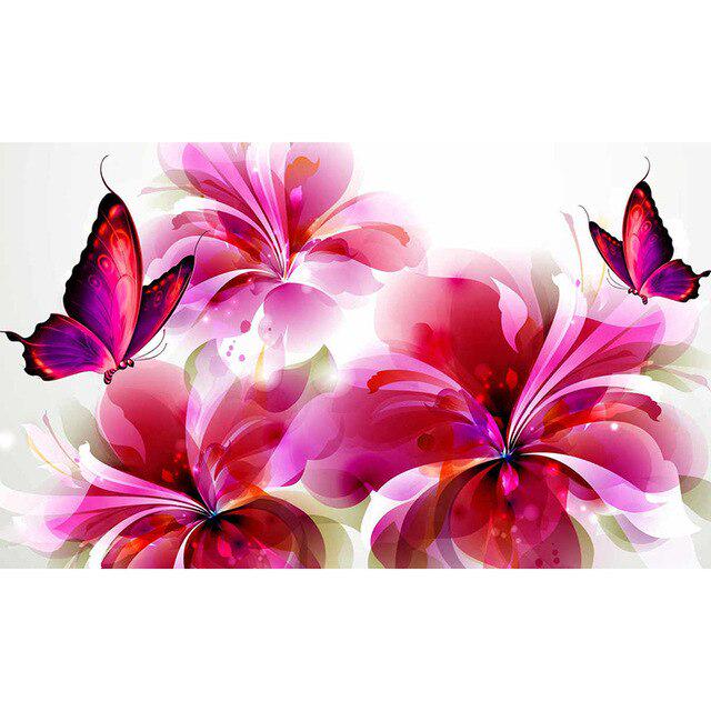 DIY 5D Diamant Malerei Schmetterling Blume voller runder Strass Tier Mosaik Kreuzstich