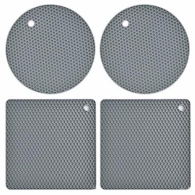4pcs Silicone Pot Holders Set Reusable Heat Resistant Non-slip Non Stick Kitchen Supplies For Hot Pots Pans