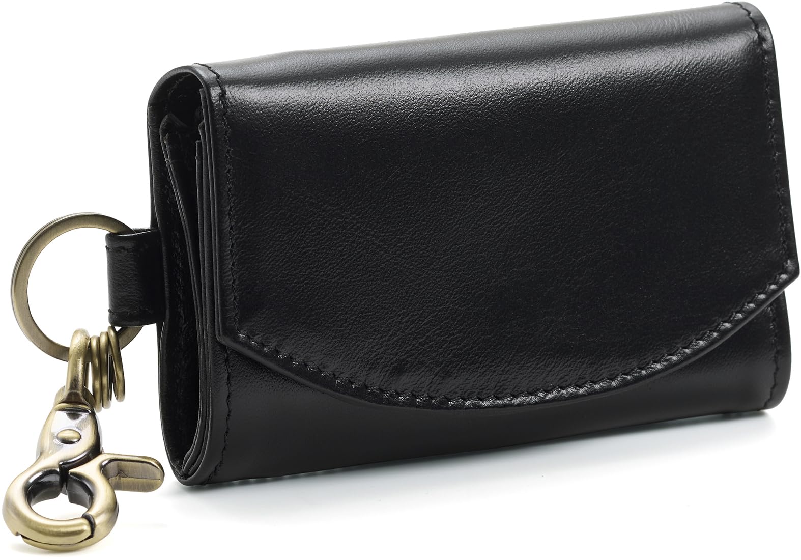 

Чохол для ключів з натуральної шкіри з інтегрованим м яким наппа відділенням для монет, карток, купюр, смарт-ключів [Tomjen] Чоловічий, [Гаманець для ключів] [Виготовлений з висококласної шкіри] Гаманець, чорний