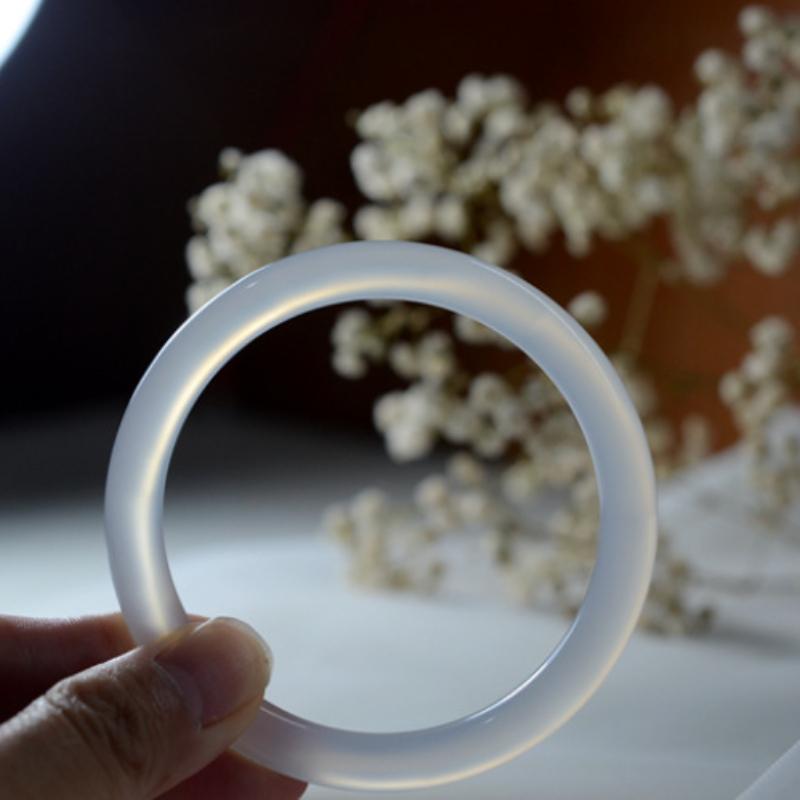 8 мм натуральный личи замороженный белый ледяной халцедон браслет модный шарм изумрудный — фото 7