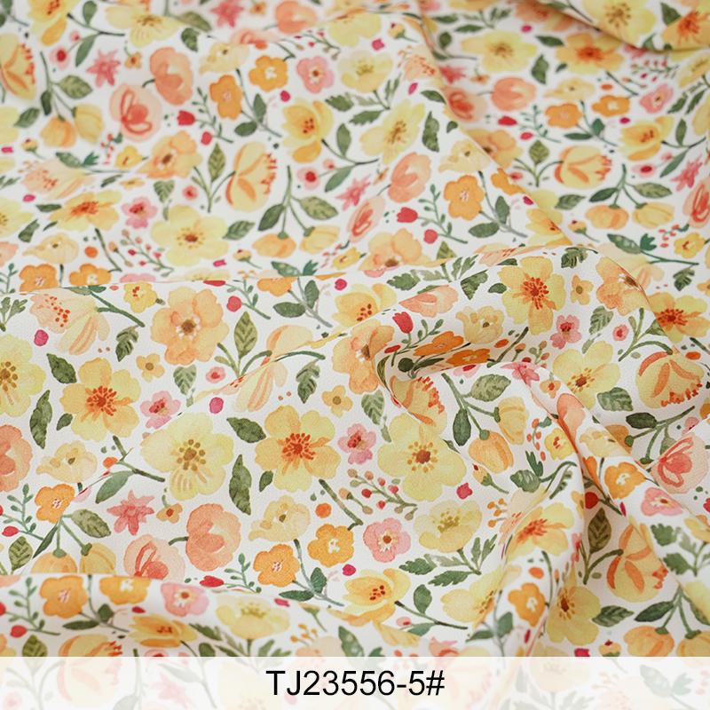 0.5m/1m/2m Soft Breathable Small Floral Print Chiffon Fabric for Summer Dresses Children's Clothing Skirts DIY Sewing Fabric