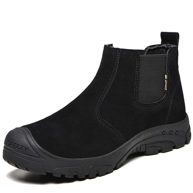 Suede Welder Shoes Men Safety Boots Steel Toe Work Shoes Sneakers Male Anti-Smash Anti-Slip Work Boots Men Safety Shoes Footwear