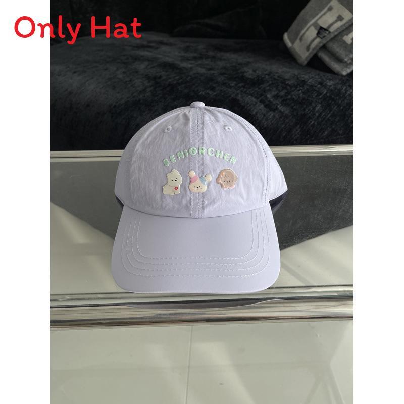 Cotton Baseball Cap With Embroidered Letters For Spring Summer Sun Protection