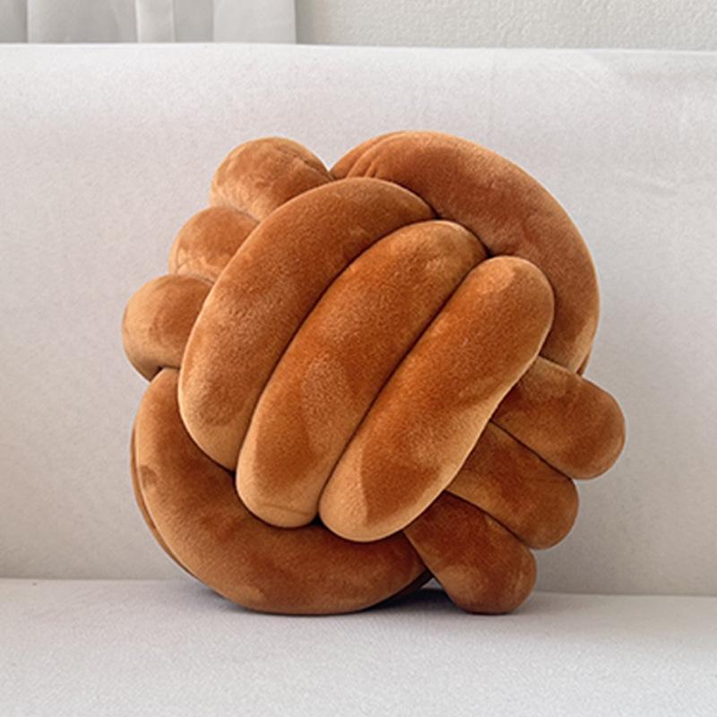 Ins Nordic Hand-woven Three-strand Rope Knotted Ball Pillow Creative Children's Living Room Bedroom Pillow