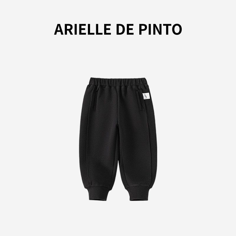French Arielle De Pinto Boys  Pants Spring and Autumn Casual Simple Sports Sweatpants Boys  Jogger Pants Black 120