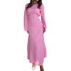 High-End Solid Color Round Neck Long-Sleeve Dress for Women - 2025 Autumn Fashion