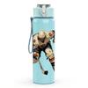 1PC Ice Hockey Athlete Cartoon Print 750ml Color Plastic Sports Water Bottle Leakproof Flip Straw Lid Suitable for Sports Office Home Use