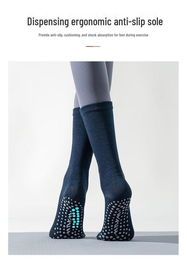 Five-Toe Non-Slip High-Top Cotton Yoga Socks for Summer Pilates & Exercise