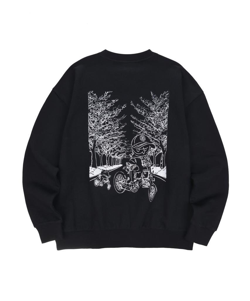 PALAP Unisex Omc Back Print Oversized Sweatshirt_Pl25S3Mt006_Bk