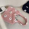 Sweet Plush Underarm Bag Large Capacity Fluffy Shoulder Bag Embroidery Flower Tote Bag  Women