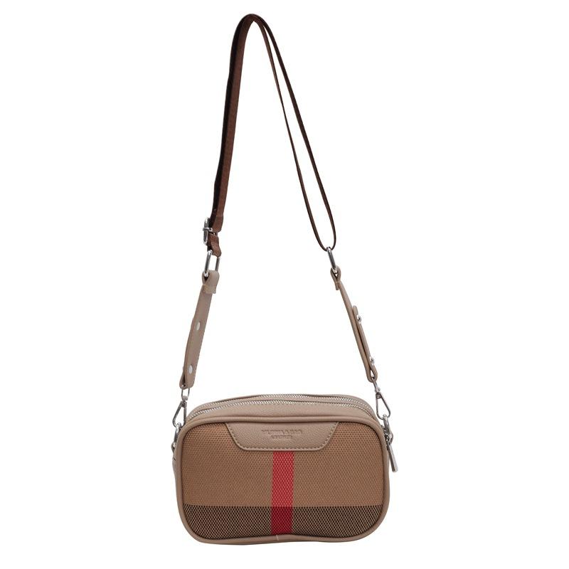 Small Square Bag Women's New Contrasting Color Plaid Shoulder Bag, High-end Versatile Messenger Bag, Wide Shoulder Strap Women's Bag