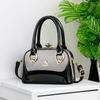 Borsa da donna in pelle lucida con specchio, borsa a tracolla, borsa da donna alla moda, borsa da pranzo