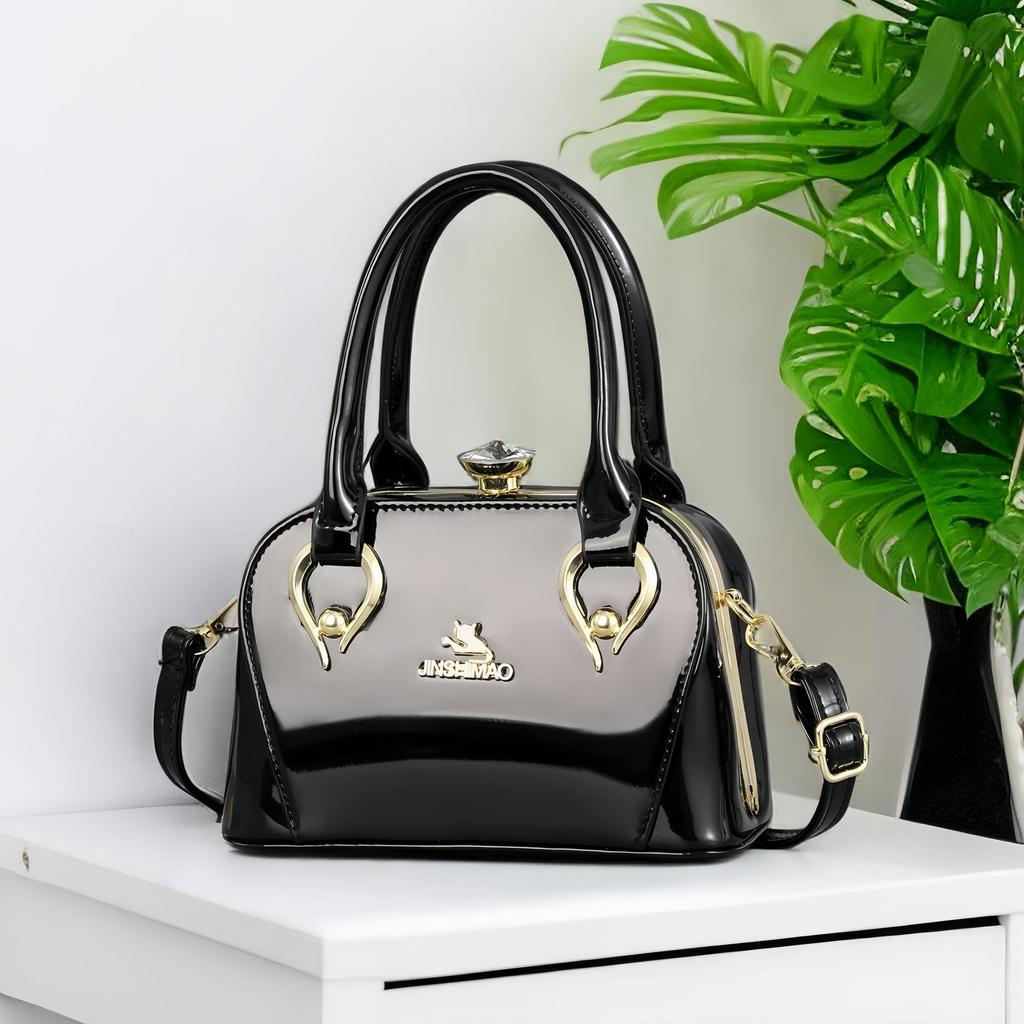 Women's Bag Bright Leather Mirror Handbag Shoulder Bag Fashionable Atmosphere Women's Bag Dinner Bag