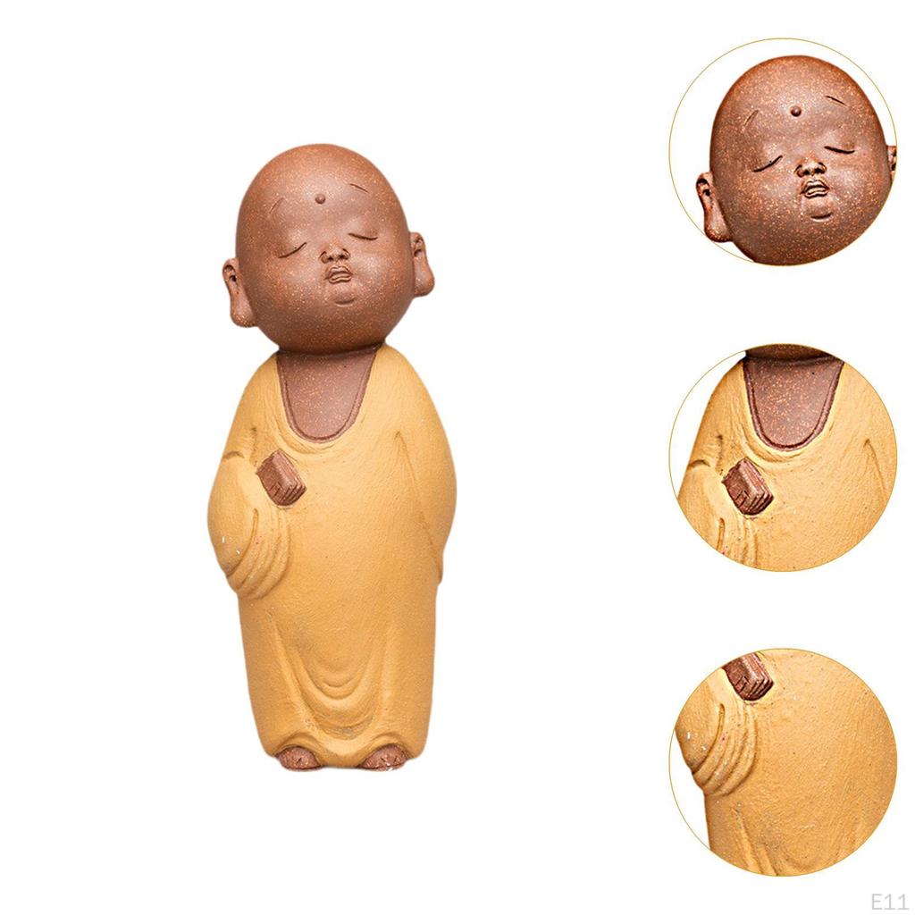 Kleine Mönchsstatue ,Mönchsornament ,Handwerk ,Schreibtischfigur Buddha-Skulptur für Schlafzimmer ,Büro