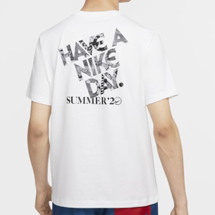 Nike Sportswear Smiley Print Short Sleeve T-Shirt Men Tops White CW4818-100